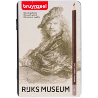 Набор графитных карандашей Dutch Masters, Автопортрет, Рембрандт, 12шт., метал, Bruynzeel (63011012)