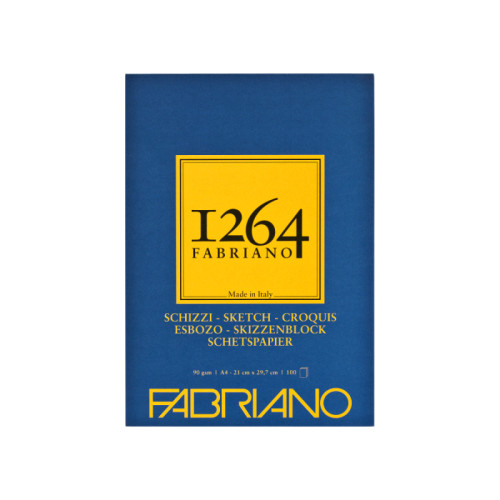 Склейка для рисунка и эскизов 1264 А4, 90г/м2, 100л, слоновая кость, Fabriano (19100632)