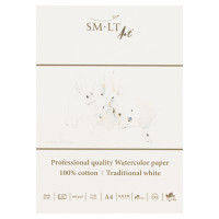 Склейка для акварели PRO CREATE А4, 400г/м2, 10л, 100% хлопок, SMILTAINIS (AS-10(400)/PRO)