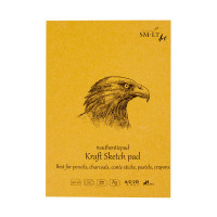 Блокнот-склейка для ескизов AUTHENTIC (Kraft) А5, 90г/м2, 60л, коричневый цвет, SMILTAINIS (5EA-60/KRAFT)