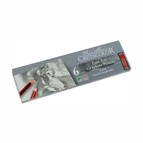 Набір графітних олівців Cleos 6шт., мет. коробка, Cretacolor (90516025)