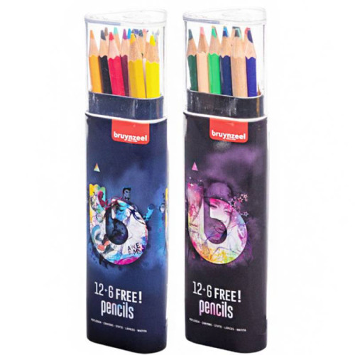 Набор цветных карандашей Темный 12 + 6 шт, Bruynzeel (60212018)