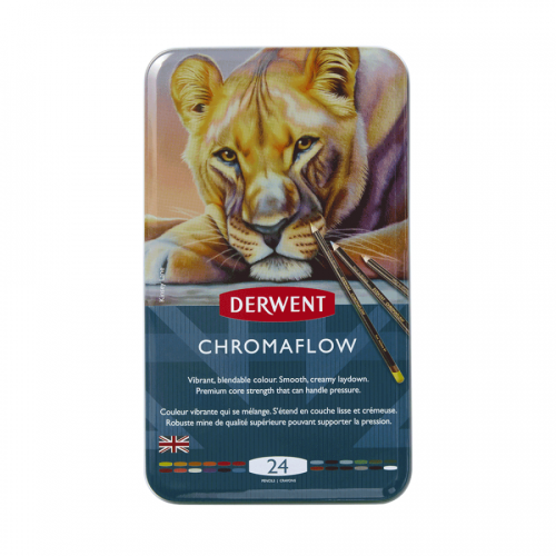 Набір кольорових олівців Chromaflow, 24шт., мет.коробка, Derwent (2305857)