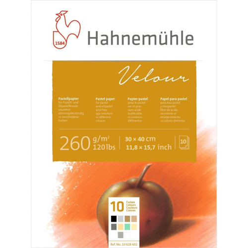 Альбом для пастелі Hahnemuhle Velour 260 г/м 30 x 40 см, 10 листів (10 кольорів)