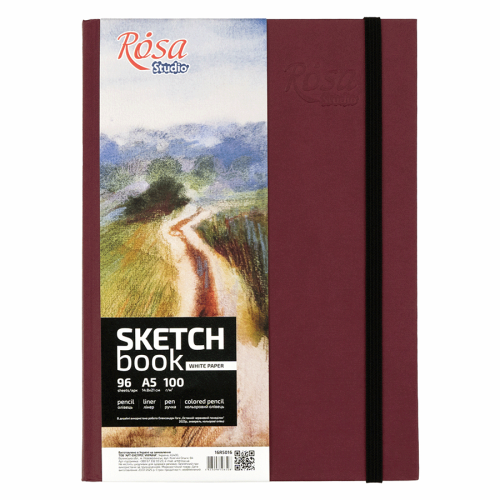 Блокнот A5 (14,8х21см) 100г/м 96 л бордо ROSA Studio (16R5016)