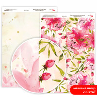 Бумага дизайнерская двусторонняя матовая „Love Mood“ 3, 21х29,7 см, 200 г/м2, ROSA TALENT (5318083)