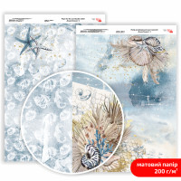 Бумага дизайнерская двусторонняя матовая „Ocean Dreams“ 3, 21х29,7 см, 200 г/м2, ROSA TALENT (5311158)