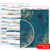 Бумага дизайнерская двусторонняя матовая „Ocean Dreams“ 4, 21х29,7 см, 200 г/м2, ROSA TALENT (5311159)