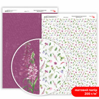 Папір дизайнерський двосторонній матовий „Wild Flowers“ 5, 21х29,7 см, 200 г/м2, ROSA TALENT (5311172)