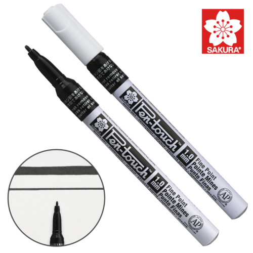 Маркер Pen-Touch Чорний, тонкий (FINE) 1.0мм, Sakura (XPMKA(SE)#49)