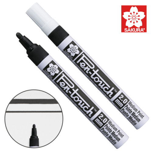Маркер Pen-Touch Чорний, середній (MEDIUM) 2.0мм, Sakura (XPFKA#49)