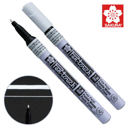Маркер Pen-Touch Белый, тонкий (FINE) 1мм, Sakura (42300(SE))