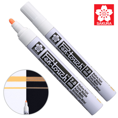 Маркер Pen-Touch Оранжевый, флуоресцентный, средний (MEDIUM) 2.0мм, Sakura (XPFKA305)