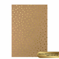 Крафт папір з тисненням „Gold Hearts“, 21х29,7см, 225 г/м2, ROSA TALENT (5321007)