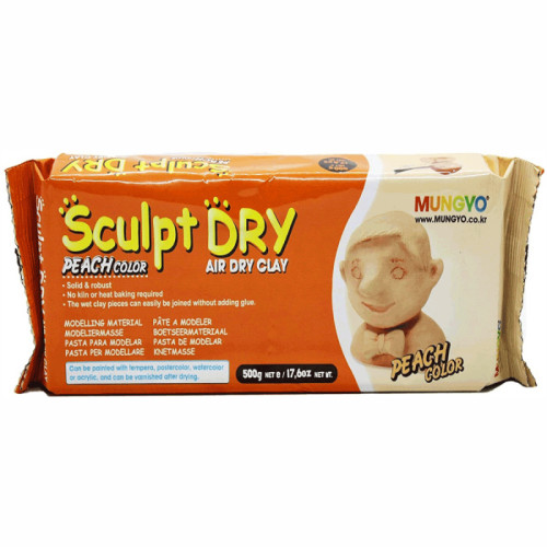 Масса для моделирования, персиковая, самозастывающая, 500 г., ''Sculpt Dry'', MUNGYO (MF500)