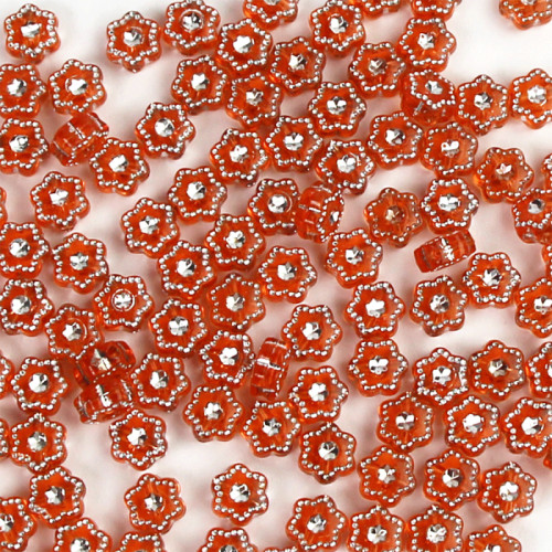 Бусины пластиковые полупрозрачные Звездочки оранжевые 50 шт