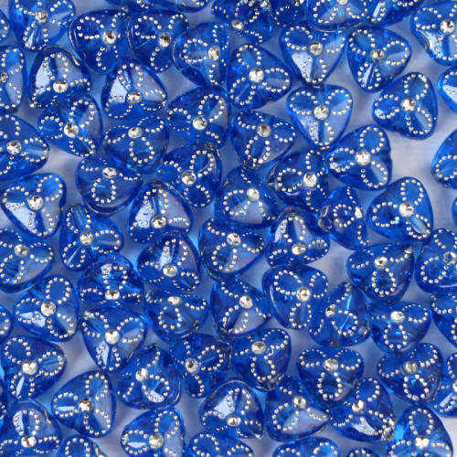 Бусины пластиковые полупрозрачные Треугольники синие 50 шт