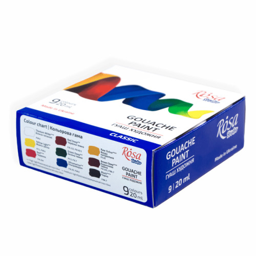 Набор гуашевых красок 9*20мл ROSA Studio (221544)