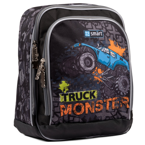 Рюкзак школьный SMART H-55 Monster Truck, черный