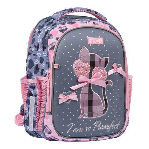 Рюкзак школьный 1 Вересня S-107 Purrrfect, розовый/серый