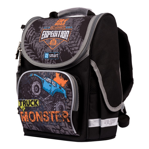 Рюкзак школьный каркасный Smart PG-11 Monster Truck, черный