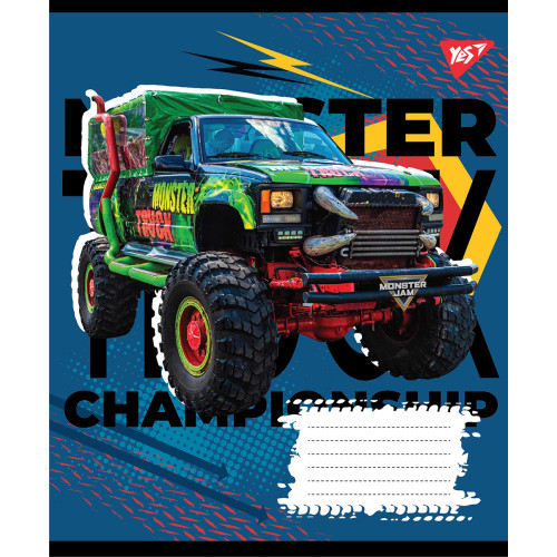 Тетрадь в клетку 12 листов, А5 1В Monster truck championship ученическая