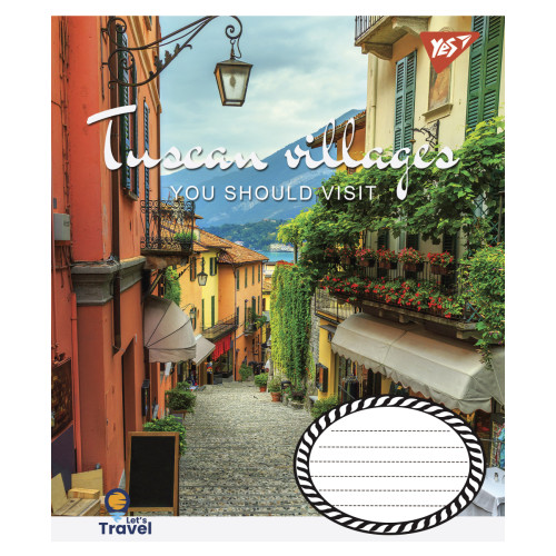 Тетрадь в линию 24 листа, А5 YES Tuscan villages ученическая