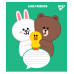 Тетрадь в клетку 12 листов, А5 YES Line Friends ученическая