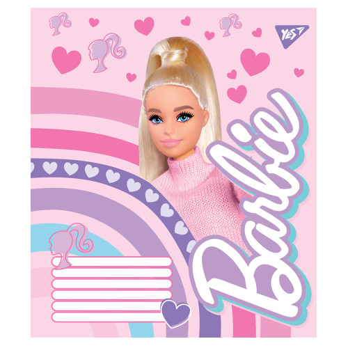 Тетрадь в косую 12 листов, А5 YES Barbie ученическая