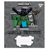 Тетрадь в косую 12 листов, А5 YES Minecraft ученическая