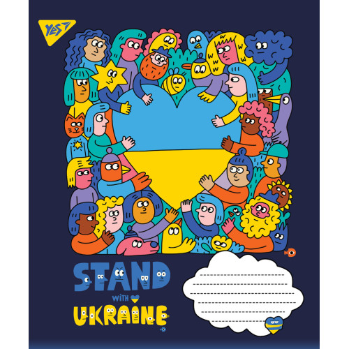 Тетрадь в клетку 18 листов, А5 YES Ukraine ученическая