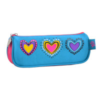 Пенал школьный мягкий YES Hearts turquoise, 20*4.5*7.5