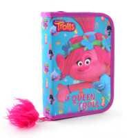 Пенал школьный твердый 1 Вересня одинарный с двумя клапанами Trolls, 20.5*14*3.5