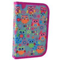 Пенал школьный твердый SMART одинарный с двумя клапанами HP 04 Funny owls