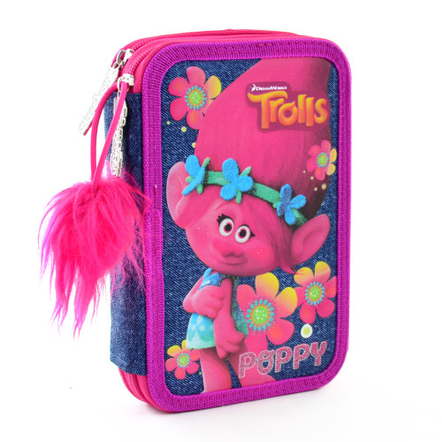 Пенал школьный твердый двойной Trolls, 20*13.5*4