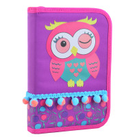 Пенал твердий YES одинарний з клапаном Owl, 20.5*14*3.5