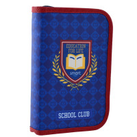 Пенал школьный твердый SMART одинарный с двумя клапанами HP 04 School Club