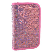 Пенал школьный твердый YES одинарный без клапана Sequins, 20.5*14*3.5, розовый