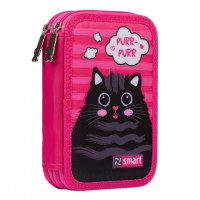 Пенал твердий SMART подвійний HP-01 "Cat rules", рожевий Пенал твердий SMART подвійний HP-01 "Cat rules", рожевий