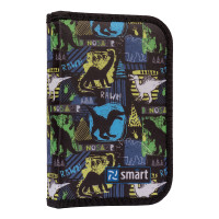Пенал твердий SMART одинарний з двома клапанами HP-04 "Dino world", чорний
