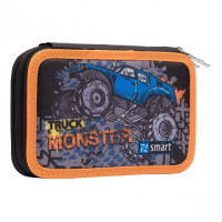 Пенал школьный твердый SMART двойной HP 01 Monster Truck, черный