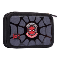 Пенал школьный твердый YES двойной HP 01 Marvel.Spider Man, серый