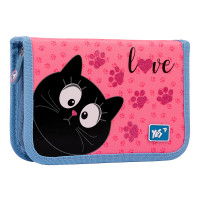 Пенал твердий YES одинарний з двома клапанами HP-04  "Meow"