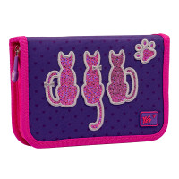 Пенал твердий YES одинарний без клапана HP-02  Cats, бузковий