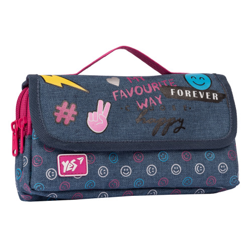 Пенал м`який YES WL-01 Beauty, блакитний