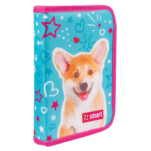Пенал школьный твердый SMART одинарный с двумя клапанами HP 04 Corgi