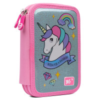 Пенал школьный твердый YES двойной HP 01 Unicorn