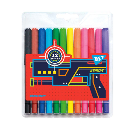 Фломастеры детские YES 12 цветов Blaster