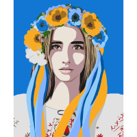 Картина за номерами "Дівчина у віночку", 40*50 см, SANTI