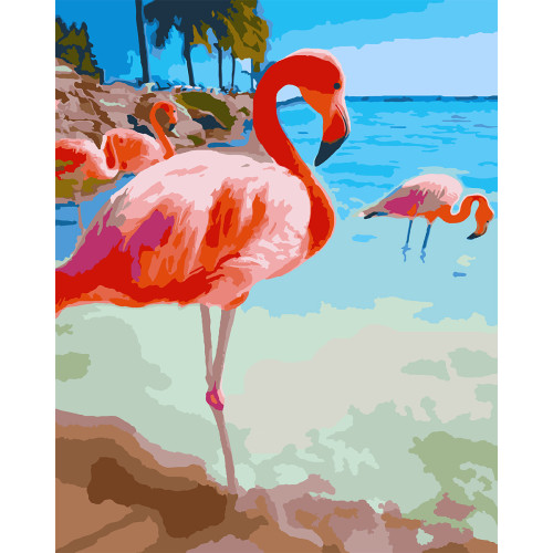 Картина по номерам Розовый фламинго 40х50 см SANTI